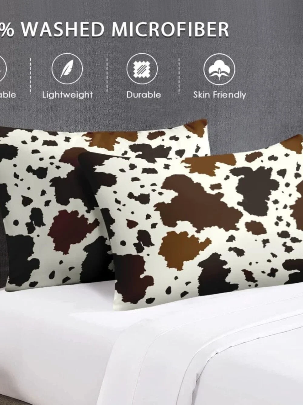 Queen Comforter Set, 3 Pieces Cowhide Cow Bedding, All Season | Western Farmhous